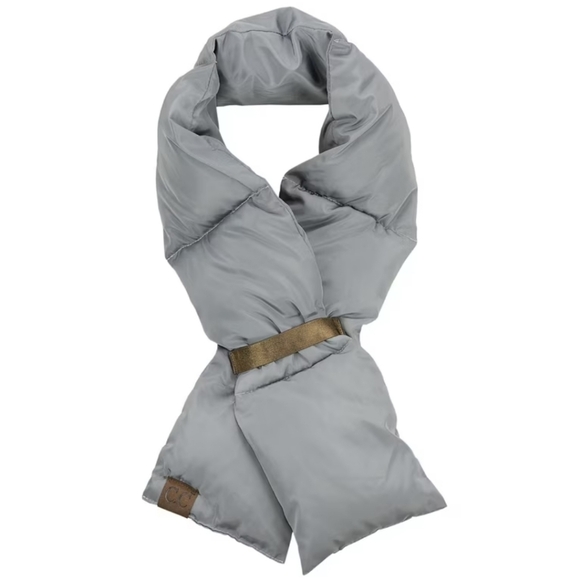 NEW! C.C Unisex Soft Slim Warm Insulating Quilted Puffer CC Scarf Neckwarmer - Picture 1 of 5